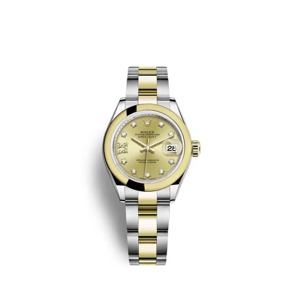 Rolex Lady-Datejust 28mm - Ref: 279163-0021 - Champagne Diamond Dial, Two Tone Stainless Steel & 18K Yellow Gold Oyster Bracelet Women's Watch-Rolex GMT-Master II 126710BLNR Watch