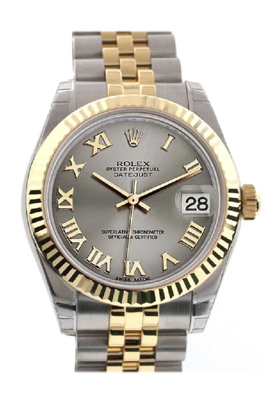 Rolex Datejust 31 Steel Roman Dial Fluted Bezel 18K Gold Two Tone Jubilee Ladies 178273 Pre-owned-Rolex Submariner 16610 Watch