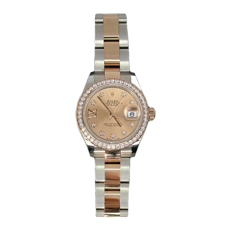 Rolex Lady-Datejust 28mm - Ref: 279381rbr-0020 - Sundust Diamond Dial & Diamond Bezel, Two Tone Stainless Steel & 18K Rose Gold Oyster Bracelet Women's Watch-Rolex Daytona 116500LN Watch