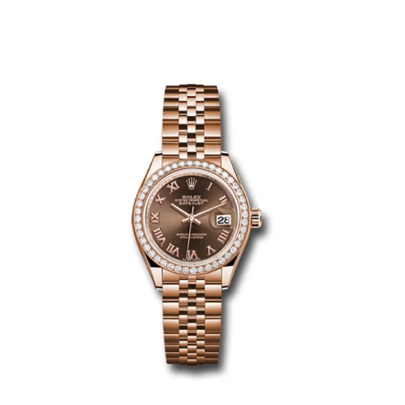 Rolex Lady Datejust 28mm - Ref: 279135rbr chorj - Chocolate Dial, 18K Rose Gold Jubilee Bracelet Women's Watch-Rolex Milgauss 116400GV Z-Blue Watch