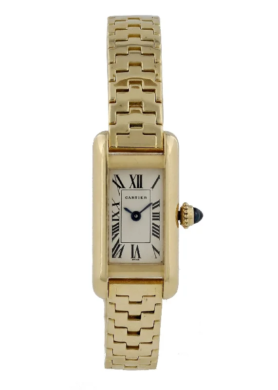 Cartier Tank Americaine Mini 1380 18K Yellow Gold Laides Watch-Cartier Tank Louis Cartier Watch Automatic