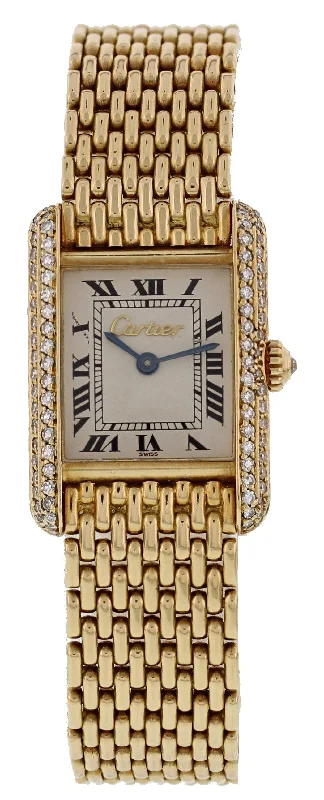 Cartier Tank Louis 18K Yellow Gold Factory Diamonds Box & Papers-Cartier Santos de Cartier Watch for Men