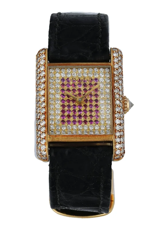 Cartier Tank Paris Diamond Dial Yellow Gold Ladies Watch-Cartier Ballon Bleu 33mm Watch