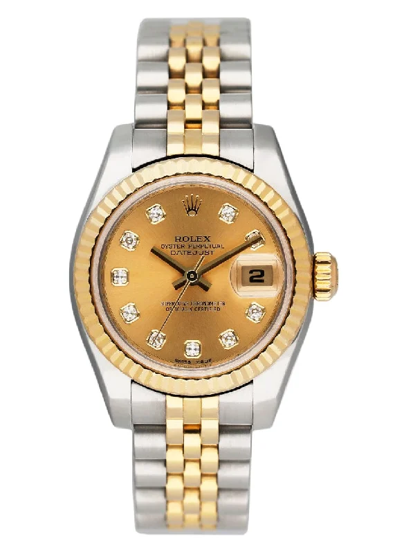 Rolex Datejust 179173 Diamond Champagne Dial Ladies Watch Box Papers-Rolex Datejust 116200 Watch