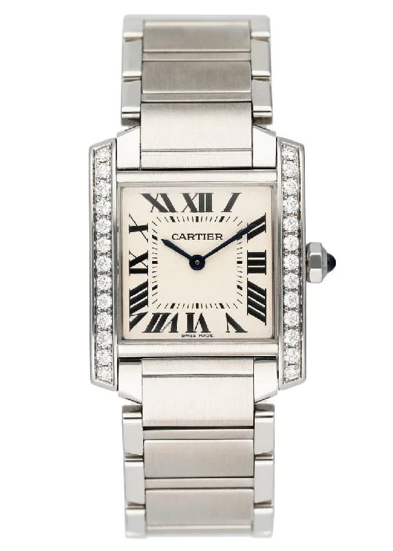 Cartier Tank Francaise W4TA0009 Midsize Ladies Watch Box Papers-Cartier Tank Solo Watch