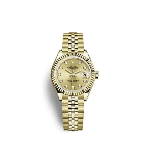 Rolex Lady Datejust 28mm - Ref: 279178-0024 - Champagne Dial, 18K Yellow Gold Jubilee Bracelet Women's Watch-Rolex Cosmograph Daytona 116520 Steel Watch