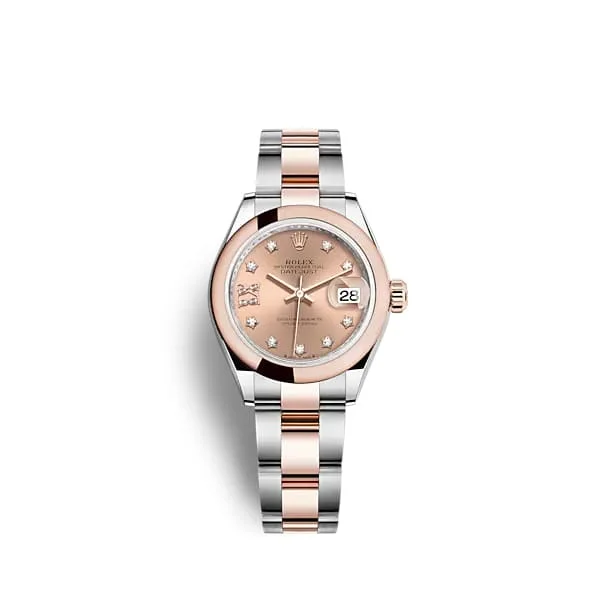 Rolex Lady-Datejust 28mm - Ref: 279161-0028 - Rose Diamond Dial, Two Tone Stainless Steel & 18K Rose Gold Oyster Bracelet Women's Watch-Rolex Submariner Black Dial Watch