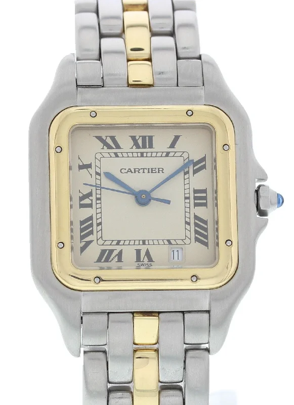 Midsize Cartier Panthere 1100 18K Yellow Gold & SS-Cartier Ronde Solo de Cartier Watch