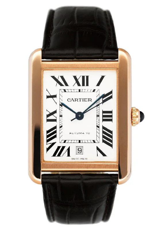 Cartier Tank Solo XL W5200026 18K Rose Gold Mens Watch Box Papers-Cartier Trinity Ring 18k Gold