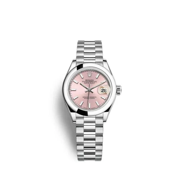 Rolex Lady-Datejust 28mm - Ref: 279166-0004 - Pink Stick Dial, Platinum President Bracelet Women's Watch-Rolex Day-Date 36mm White Dial Watch