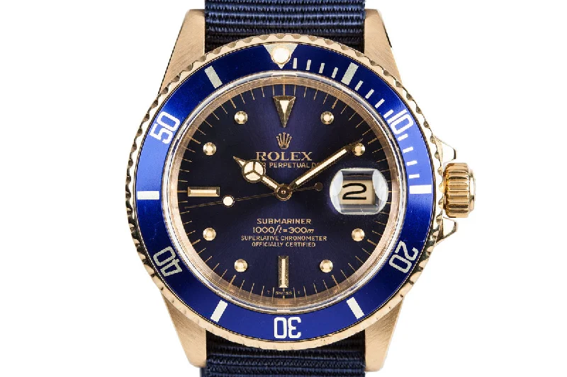 1984 Rolex 18k Submariner 16808 Blue Nipple Dial-Rolex Explorer 39mm Watch