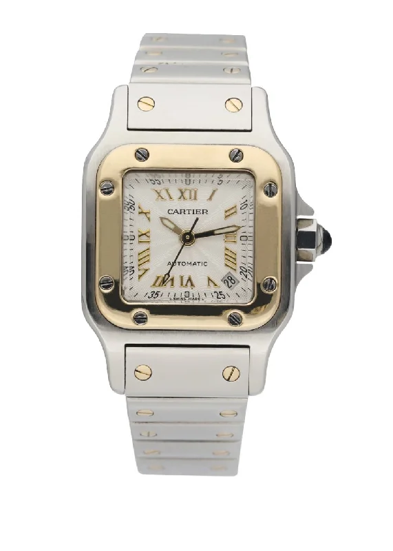 Cartier Santos Galbee Stainless Steel & 18K Yellow Gold Automatic Ladies Watch-Cartier Trinity Ring 18k Gold