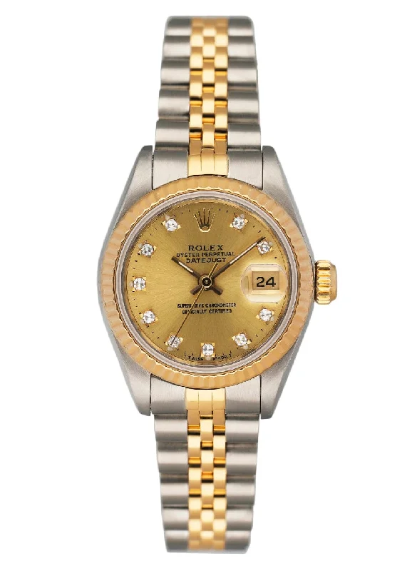 Rolex Datejust 69173 Diamond Champagne Dial Ladies Watch Box Papers-Rolex Datejust 36mm White Dial Watch