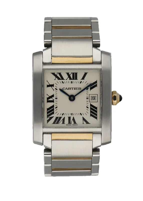 Cartier Tank Francaise 2465 Ladies Midsize Two Tone Watch Box Papers-Cartier Panthère Watch with Diamonds