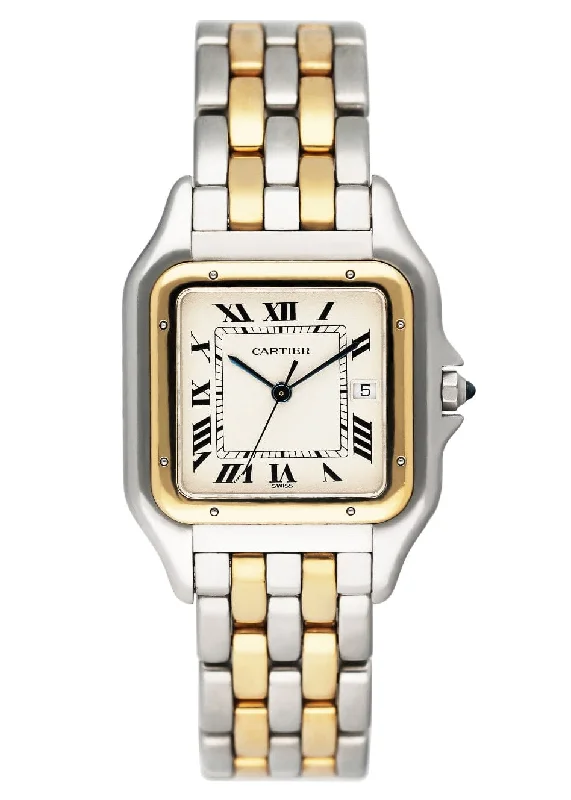 Cartier Panthere Jumbo 187957 Two Tone Watch-Cartier Love Diamond Earrings