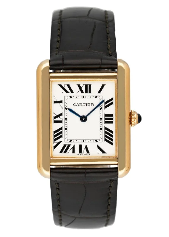 Cartier Tank Solo W5200002 18K Yellow Gold Ladies Watch-Cartier Love Bracelet with Rose Gold