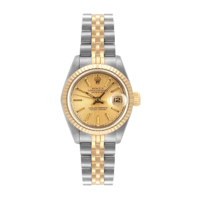 Rolex Datejust 26mm - Ref: 69173 - Champagne Dial, Two Tone Stainless Steel & 18K Yellow Gold Jubilee Bracelet Women's Watch-Rolex Submariner Date 40mm Watch