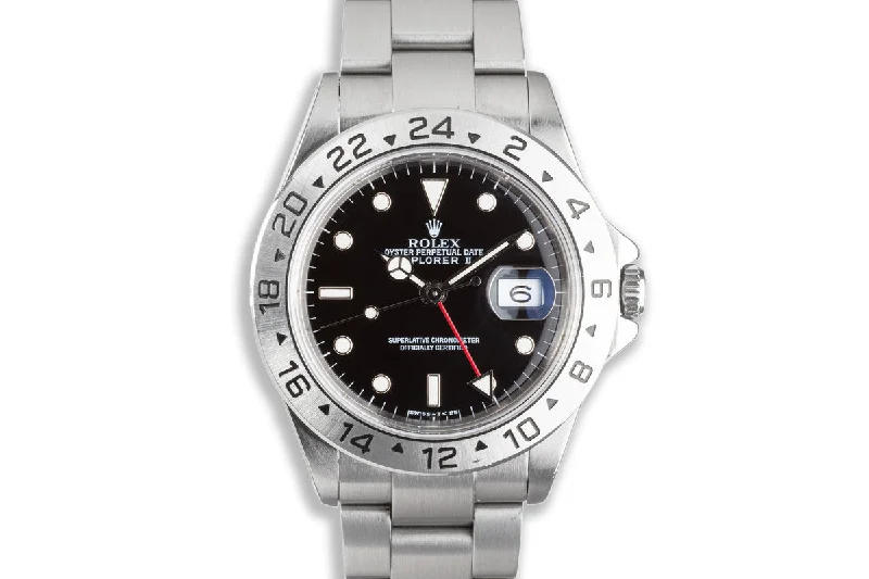 1988 Rolex Explorer II 16570 Black Dial with Service Papers-Rolex Explorer 39mm Watch Sale