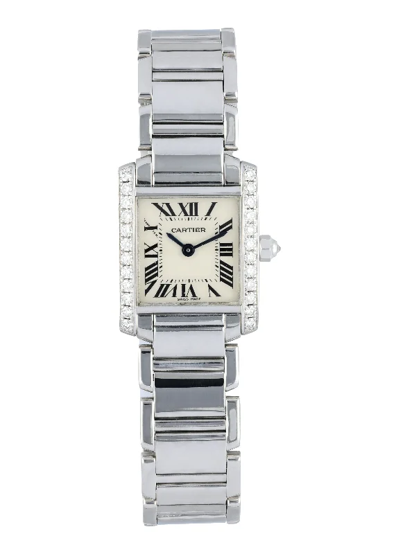 Cartier Tank Francaise 2403 White Gold Diamond Watch-Cartier Pasha 42mm Stainless Steel Watch