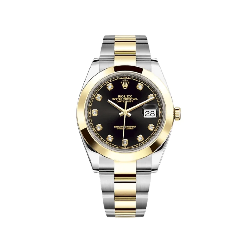 Rolex Datejust 126303 Stainless Steel Yellow Gold Black Diamond Dial-Rolex Submariner 16610LV Watch