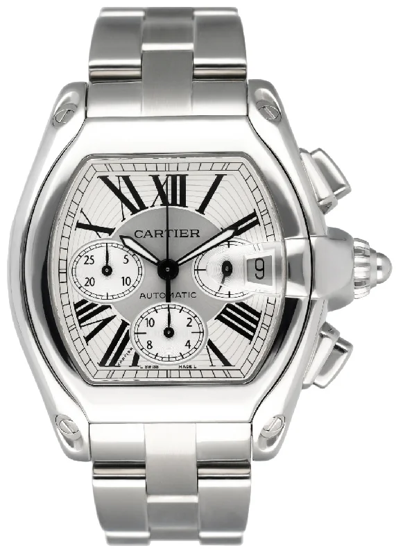 Cartier Roadster XL 2618 Sliver Dial Mens Watch-Cartier Ballon Bleu 42mm Watch for Men