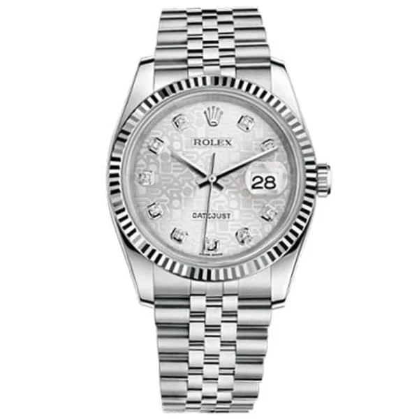 Rolex Datejust 36mm - Ref: 116234 SJDJ - Silver Jubilee Diamond Dial, Stainless Steel Jubilee Bracelet Watch-Rolex Day-Date 40mm Platinum Watch