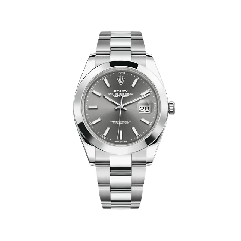 Rolex Datejust 126300 Stainless Steel Slate Dial Oyster-Rolex GMT-Master II 126711CHNR Watch