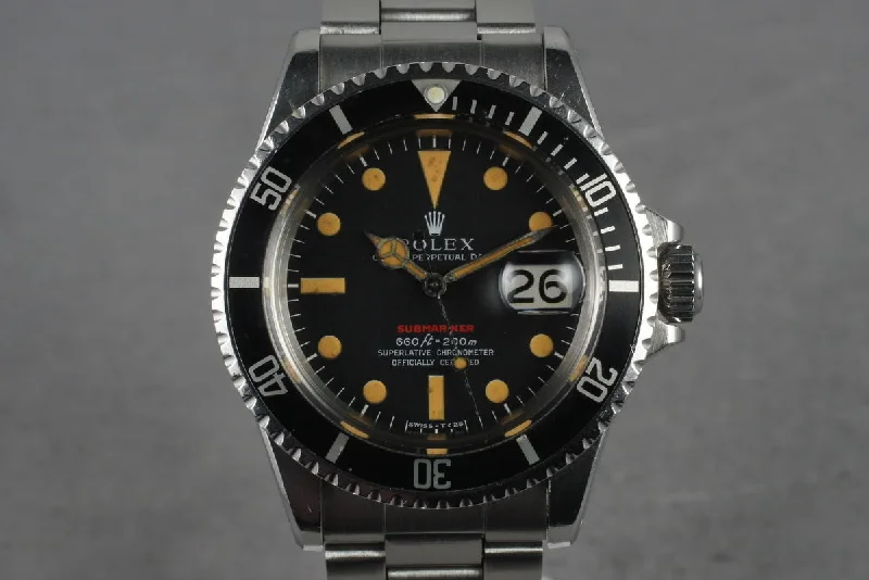 1970 Rolex Red Submariner 1680 Mark 4 with Orange Colored Lume-Rolex Datejust 31mm Jubilee Bracelet Watch