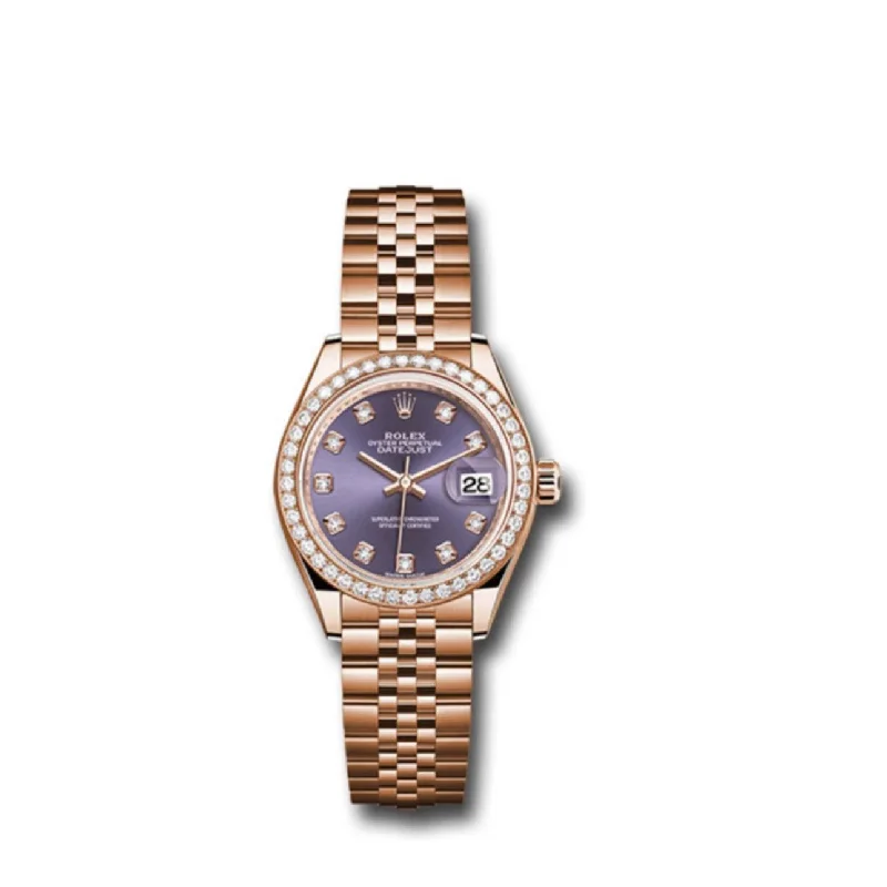 Rolex Lady Datejust 28mm - Ref: 279135rbr adj - Aubergine Purple Dial, 18K Rose Gold Jubilee Bracelet Women's Watch-Rolex GMT-Master II 126710BLNR Batman Watch