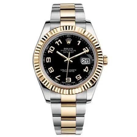 Rolex Datejust II 41mm - Ref: 116333BKAO - Black Dial, Two Tone Stainless Steel & 18K Yellow Gold Oyster Bracelet Men's Watch-Rolex Day-Date 40mm Yellow Gold President Watch