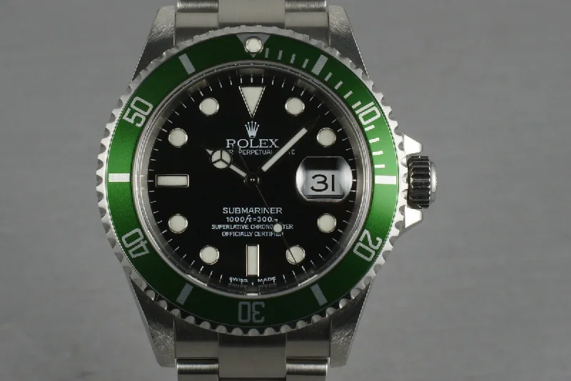 Rolex Green Submariner  16610 LV Mark 1 dial and bezel complete set-Rolex Datejust 41mm Jubilee Bracelet Watch