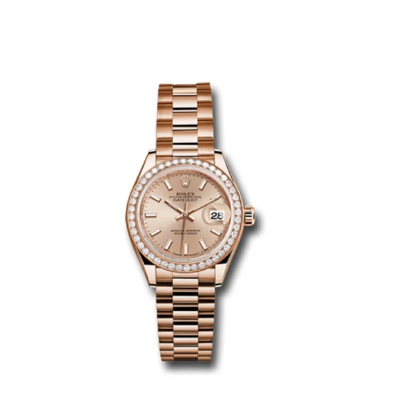 Rolex Lady Datejust 28mm - Ref: 279135rbr pip - Pink Dial, 18K Rose Gold Oyster Bracelet Women's Watch-Rolex Submariner 116618LB Yellow Gold Watch