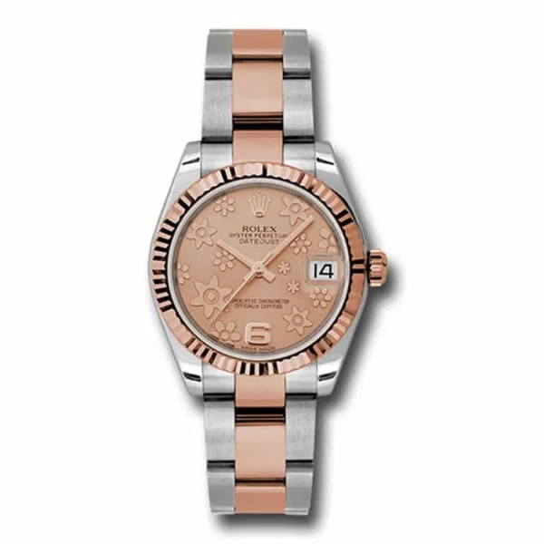 Rolex Datejust 31mm - Ref: 178271 pchfo - Pink Champagne Floral Dial, Two Tone Stainless Steel & 18K Rose Gold Oyster Bracelet Women's Watch-Rolex Day-Date 36mm Watch