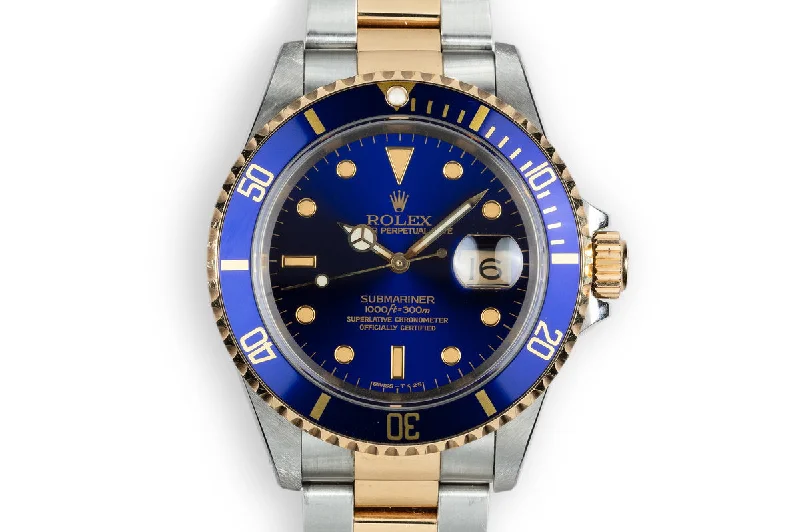 1991 Rolex Two-Tone Submariner 16613 Blue Dial-Rolex GMT-Master II Red and Blue Watch