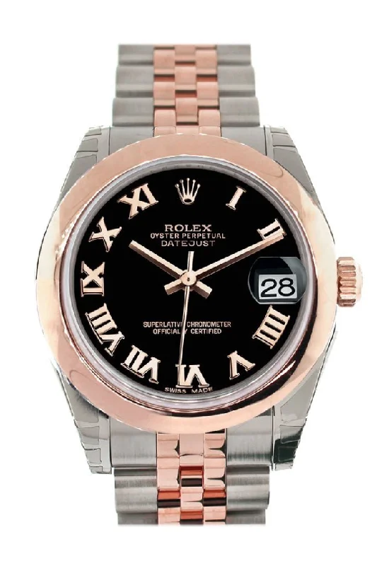 Rolex Datejust 31 Black Roman Dial 18K Rose Gold Two Tone Jubilee Ladies Watch 178241-Rolex Submariner Black Dial Watch