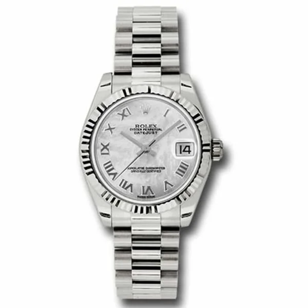 Rolex Datejust 31mm - Ref: 178279 mrp - White Mother of Pearl Dial, 18K White Gold President Bracelet Women's Watch-Rolex Sea-Dweller 4000m Watch