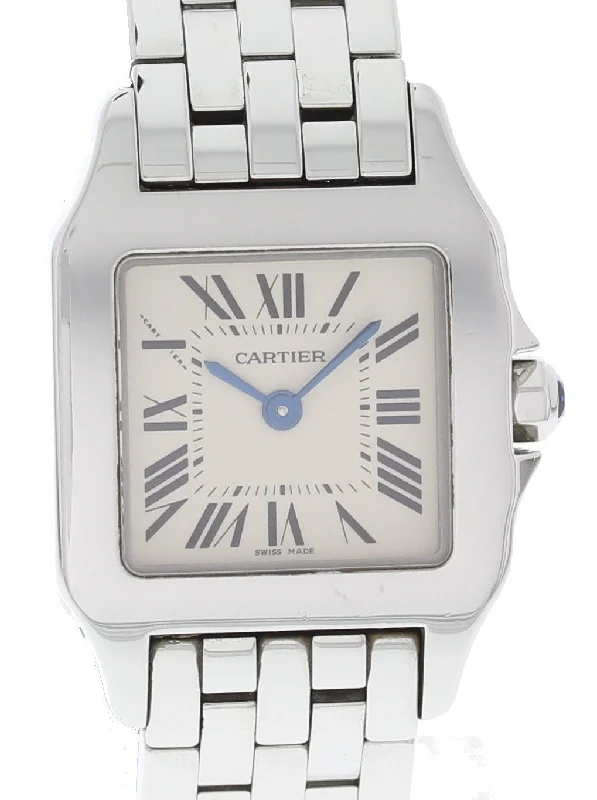 Ladies Cartier Santos Demoiselle 2698 / W25064Z5 w/ Papers-Cartier Tank Watch with Leather Strap