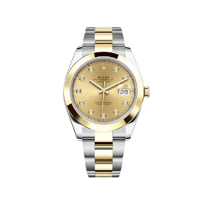 Rolex Datejust 126303 Stainless Steel Yellow Gold Champagne Diamond Dial-Rolex Oyster Perpetual 34mm Watch