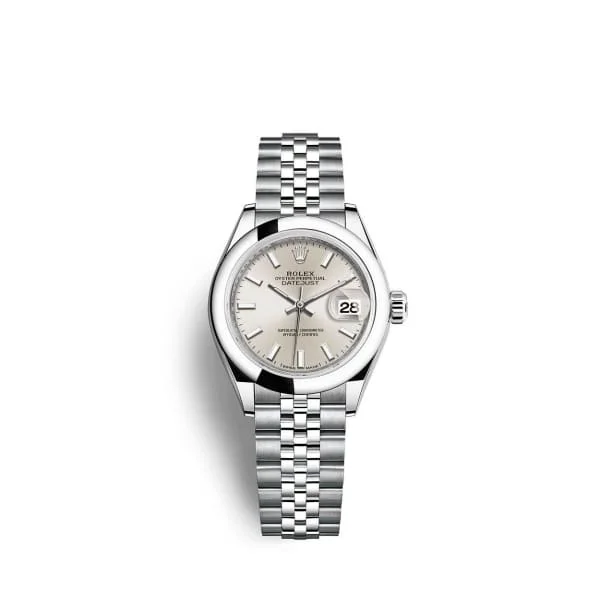 Rolex Lady-Datejust 28mm - Ref: 279160-0005 - Silver Stick Dial, Stainless Steel Jubilee Bracelet Women's Watch-Rolex Datejust 116200 Silver Dial Watch