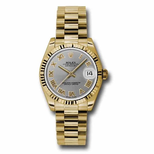 Rolex Datejust 31mm - Ref: 178278 grp - Grey Dial, 18K Yellow Gold President Bracelet Women's Watch-Rolex Daytona 18k Gold Watch