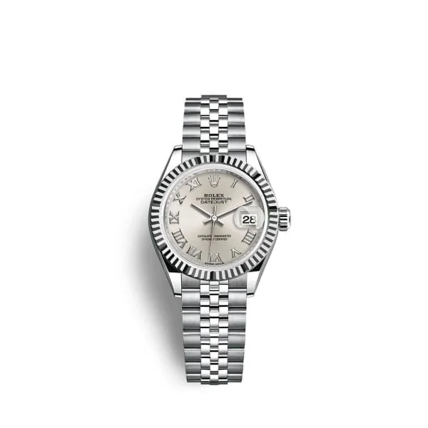 Rolex Lady-Datejust 28mm - Ref: 279174-0007 - Silver Roman Dial, Stainless Steel Jubilee Bracelet Women's Watch-Rolex Submariner No Date Watch