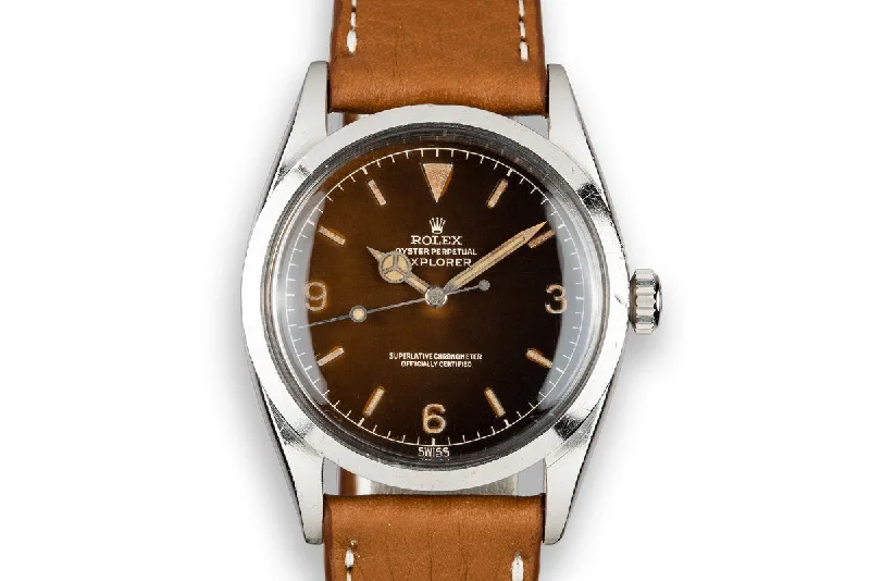 1960 Rolex Explorer 1016 with Tropical Gilt Dial-Rolex Datejust 36mm White Dial Watch