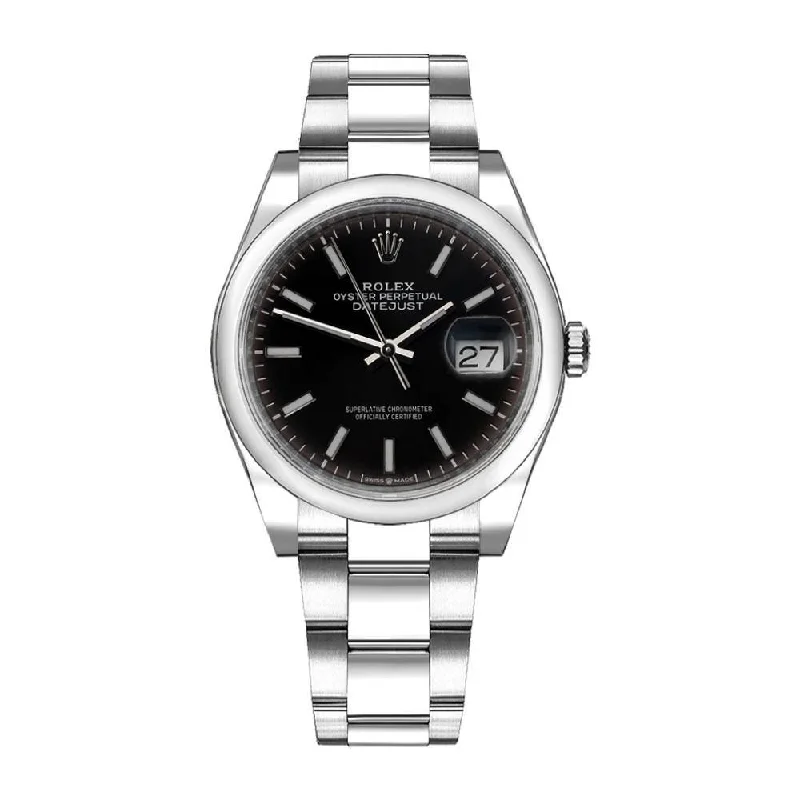 Rolex Date 34mm - Ref: 115200-0004 - Black Index Dial, Stainless Steel Oyster Bracelet Watch-Rolex Explorer 39mm Black Dial Watch