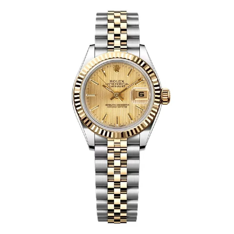 Rolex Lady Datejust 26mm - Ref: 79173 - Champagne Tapestry Dial, Two Tone Stainless Steel & 18K Yellow Gold Jubilee Bracelet Women's Watch-Rolex GMT-Master II 126710BLNR Watch