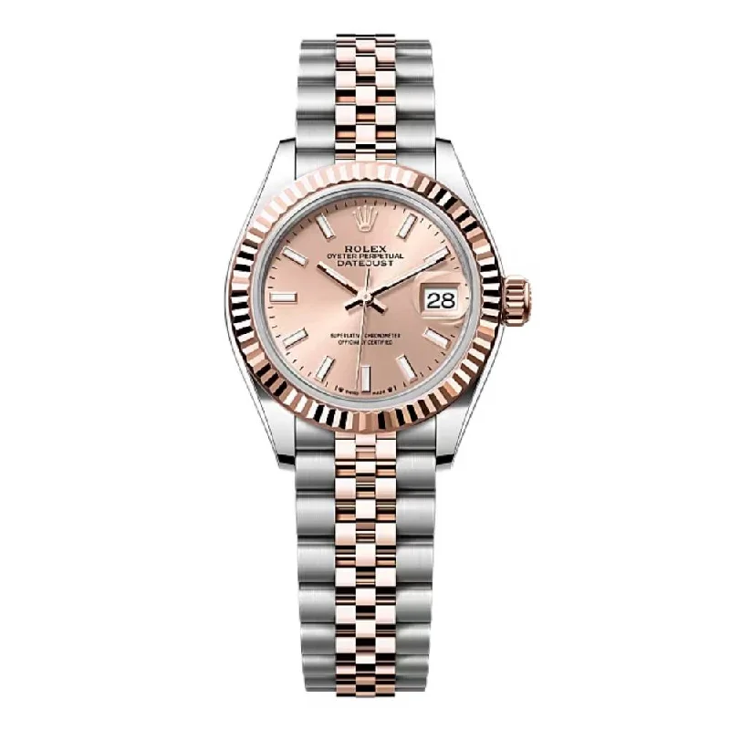 Rolex Lady-Datejust 28mm - Ref: 279171-0023 - Rose Stick Dial, Two Tone Stainless Steel & 18K Rose Gold Jubilee Bracelet Women's Watch-Rolex Cosmograph Daytona 18k Rose Gold Watch