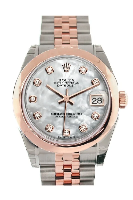 Rolex Datejust 31 White Mother of Pearl Diamond Dial 18K Rose Gold Two Tone Jubilee Ladies Watch 178241-Rolex GMT-Master II Pepsi Bezel Watch