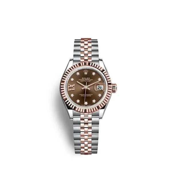 Rolex Lady-Datejust 28mm - Ref: 279171-0003 - Chocolate Diamond Dial, Two Tone Stainless Steel & 18K Rose Gold Jubilee Bracelet Women's Watch-Rolex Daytona Men’s Chronograph Watch