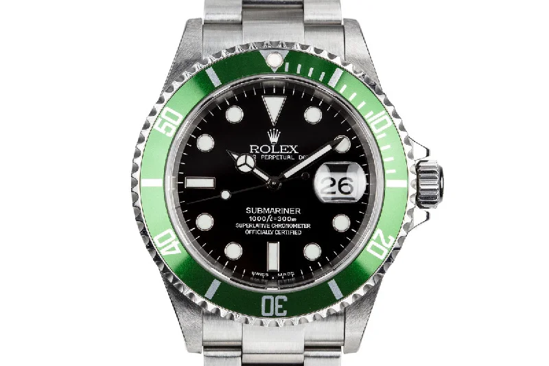 2003 Rolex Green Submariner 16610V Mark 1 Dial with Box and Papers-Rolex Submariner Hulk 116610LV Watch