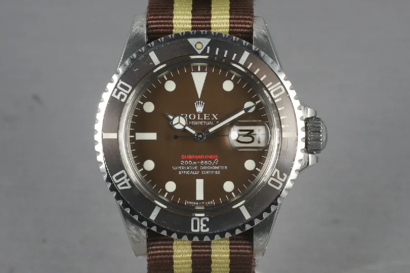 1969 Rolex Red Submariner 1680 Meters First Mark 3 BROWN dial-Rolex Day-Date 40mm Blue Dial Watch