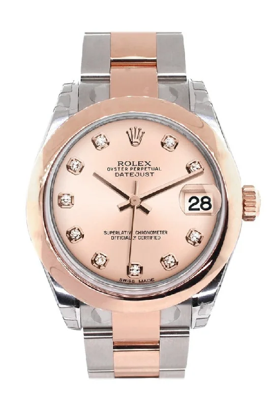 Rolex Datejust 31 Pink Diamond Dial 18K Rose Gold Two Tone Ladies Watch 178241-Rolex Submariner 114060 Watch